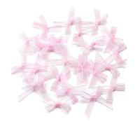 Lot de 50/100/200 mini nœuds en organza et mousseline de soie for loisirs créatifs, décoration des ongles, épingles à cheveux, accessoires for vêtements(200Pcs,Light pink)