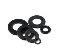 Lot de 50/100/200 rondelles plates en nylon blanc et noir, M2-M20, entretoises planes, joint d'étanchéité isolant(Black,M5x15x1,200Pcs)