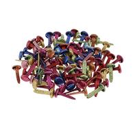 Lot de 50/100 attaches parisiennes en métal 8 x 15 mm à tête ronde pailletée