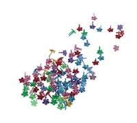 Lot de 50/100 attaches parisiennes en métal 8 x 15 mm avec tête de fleur