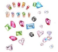 Lot de 50/100 breloques pour ongles en forme de mélange de strass et de strass scintillants