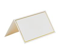 Lot de 50/100 cartes de table vierges pour décoration de siège, petites cartes de tente avec bordure en feuille d'or pour anniversaire, banquet, événements, réception de fête
