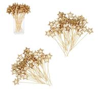 Lot de 50/100 cure-dents décoratifs en forme d'étoile pour apéritifs, fruits et boissons, décorations de fête d'anniversaire