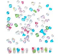 Lot de 50/100 faux ongles en forme de cœur avec strass pour fête