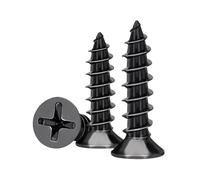 Lot de 50/100 vis à bois autotaraudeuses à tête fraisée cruciforme en acier au carbone noir PH M2 M3 for ordinateur portable et machine de bricolage(M3-50Pcs,10mm)