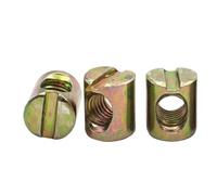 Lot de 50/20/10 boulons à barillet M6 M8, écrous encastrés, chevilles croisées, raccords fendus for lits, chaises de berceau, écrou à trou horizontal(20pcs,M8x15mm)