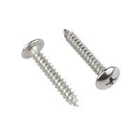 Lot de 50/20/10 vis autotaraudeuses à tête bombée cruciforme M3 M4 M5 M6 en acier inoxydable, tête bombée, vis à bois(30mm,M4 x 50Pieces)