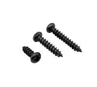 Lot de 50/200 vis autotaraudeuses M1 M1.2 M1.4 M1.7 M2 M2.3 M2.6M3 M3.5 M4 GB845 Vis autotaraudeuses en acier noir avec petite empreinte cruciforme et tête plate ronde (30 mm, 200 pièces M2)