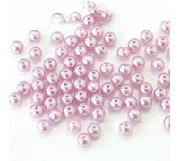 Lot de 50 à 1 000 perles d'imitation rondes en acrylique avec trou, 4/6/8/10/12 mm, pour la fabrication de bijoux, violet clair, 6 mm, 100 pièces