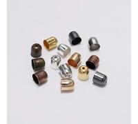 Lot de 50 à 100 embouts à sertir pour cordons en cuir, embouts pour perles, fermoirs de 4 à 12 mm, pour la fabrication de bijoux à faire soi-même, fournitures - Multicolore - 5 x 6 mm - 100 pièces