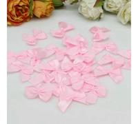 Lot de 50 à 200 nœuds en ruban coloré de 2,5 x 2,5 cm, petite taille, en polyester satiné, pour décoration artisanale, DIY, 25 couleurs, 1 à 100 pièces