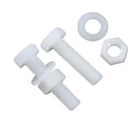 Lot de 50 à 5 vis hexagonales extérieures blanches en nylon M3 M4 M5 M6 M8 M10 M12, écrous, joints et boulons isolés en plastique(45mm,M5 20sets)