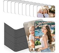 Lot de 50 aimants de sublimation - 5,5 x 7,5 cm - Blancs - Aimants carrés décoratifs pour réfrigérateur - Autocollants magnétiques pour tableau blanc, bureau, mur, porte