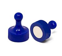 Lot de 50 aimants en forme de quilles pour réfrigérateur, bureau, tableau blanc, tableau d'affichage, armoire de classement - 29 mm de diamètre x 38 mm de haut - Bleu