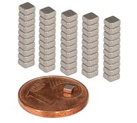 Lot de 50 aimants en néodyme extra puissants 2 x 2 x 1 mm - Aimant plat - Mini aimant néodyme 1 mm - Aimants carrés 2 x 2 x 1 mm - Aimants puissants en néodyme N52