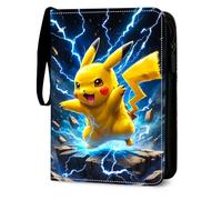 Lot de 50 albums de collection pour cartes Pokémon, en cuir synthétique, avec fermeture éclair, parfait pour les déplacements et pour échange, classeur à 4 poches, capacité de 400 cartes, 50 pages