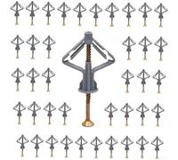 Lot de 50 ancrages autoperceuses pour cloison sèche avec vis pour fixer des lampes, étagères, cadres et rideaux sur murs creux et gypse