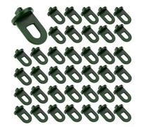 Lot de 50 anneaux de suspension en plastique pour le camping, boucles coulissantes vertes et noires pour bâches de tente et équipement d'extérieur, attaches de cordon légères 2 x 3,2 cm (vert)