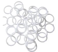 Lot de 50 anneaux en O multi-tailles transparents/blancs/noirs for soutien-gorge, boucles réglables for ceinture, accessoires de couture en plastique(White,Inner 10mm Dia)