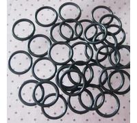 Lot de 50 anneaux en O multi-tailles transparents/blancs/noirs for soutien-gorge, boucles réglables for ceinture, accessoires de couture en plastique(Black,Inner 19mm Dia)