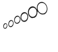 Lot de 50 anneaux en O multi-tailles transparents/blancs/noirs for soutien-gorge, boucles réglables for ceinture, accessoires de couture en plastique(Black,Inner 6mm Dia)