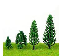Lot de 50 arbres miniatures en plastique à l'échelle 1:76 pour modélisme ferroviaire, diorama de jeu de guerre, paysage à faire soi-même et disposition de train avec arbres verts miniatures pour