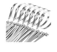 Lot de 50 attaches autobloquantes réutilisables et robustes en acier inoxydable (4,6 x 950 mm)