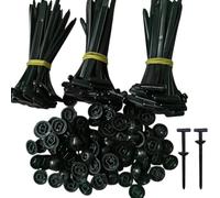 Lot de 50 attaches de câble robustes en nylon noir haute résistance avec boutons-pression pour véhicule/meuble/gestion des câbles - Multi-usages - Résistants à l'abrasion et durables