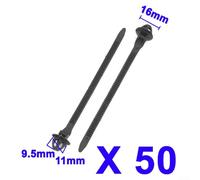 Lot de 50 attaches en plastique pour câblage automobile et garniture