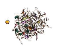 Lot de 50 attaches parisiennes en métal avec strass 7 mm