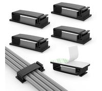 Lot de 50 attaches pour câbles, autocollantes, gestion des câbles, organiseur de câbles pour téléviseur, PC, ordinateur portable, câble Ethernet, bureau, maison, bureau (noir)