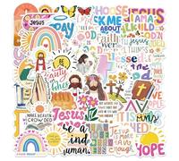 Lot de 50 autocollants avec citation de la Bible pour bouteille d'eau, ordinateur portable, voiture, scrapbooking, journal, téléphone, skateboard, Bible