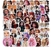 Lot de 50 autocollants Barbie - En vinyle - Pour ordinateur portable, bouteille d'eau, Kindle, skateboard, bagages, voiture - Étanche - Amusants - Pour adolescentes et filles