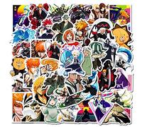 Lot de 50 autocollants BLEACH anime pour ordinateur portable, pare-chocs, planche à roulettes, bouteilles d'eau, ordinateur, téléphone, pack d'autocollants anime pour enfants/adolescents.
