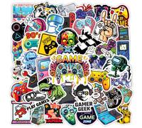 Lot de 50 autocollants cool pour console de jeu, autocollants classiques populaires pour jeux vidéo pour livres, téléphones portables, skateboards, guitares en vinyle imperméable pour adolescents