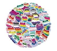 Lot de 50 autocollants de dessin animé Rainbow Pride Grenouille Graffiti Bricolage Réfrigérateur Skateboard Téléphone Voiture Papeterie Autocollant Imperméable Jouets Enfants