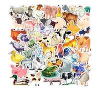 Lot de 50 autocollants de ferme, mini décorations de ferme, autocollants d'animaux de la ferme, décoration d'animaux de la ferme, autocollants décoratifs, décoration d'articles pour garçons et filles