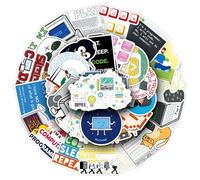 Lot de 50 autocollants de programmation pour ordinateur portable, cadeau pour enfants, adolescents, adultes, filles, garçons, ingénieurs hackers, autocollants imperméables pour skateboard
