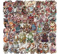Lot de 50 autocollants de tatouage japonais transparents imperméables, drôles et mignons en forme de poisson rouge, pour gourde, ordinateur portable, skateboard, scrapbooking, vélo, bagages, en vinyle