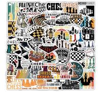 Lot de 50 autocollants d'échecs pour ordinateur portable, enfants, voitures, moto, bagages, valise, ordinateur, vélo, skateboard, téléphone, guitare, casques, autocollants imperméables pour