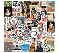 Lot de 50 autocollants d'histoire intéressants pour ordinateur portable, voiture, scrapbooking, téléphone, skateboard, valise, vélo, vintage, en vinyle imperméable, esthétique, personnalisable, pour