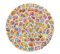 Lot de 50 autocollants en vinyle - Motif fleur souriante - Graffiti - Étanche - Pour ordinateur portable, bouteille d'eau, valise, skateboard, journal - Pour filles