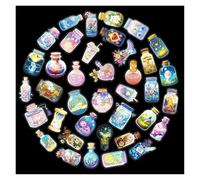 Lot de 50 autocollants en vinyle pour bouteille magique - Jolis autocollants imperméables pour ordinateur portable, journal, bouteille d'eau, adolescents et amateurs de fantaisie
