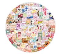 Lot de 50 autocollants en vinyle pour emballage de collation rétro, esthétique, étanche, pour ordinateur portable, bouteille d'eau, valise, skateboard, journal - Pour adolescents