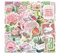 Lot de 50 autocollants esthétiques - Autocollants vintage imperméables pour journal, scrapbooking, album photo, ordinateur portable, Kindle et MacBook - Autocollants décoratifs esthétiques pour