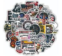 Lot de 50 autocollants étanches en vinyle pour téléphone portable Motif The Second Amendment to The Constitution of USA