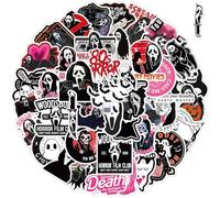 Lot de 50 autocollants fantômes d'horreur mignons - Autocollants en vinyle imperméable pour bouteilles d'eau, ordinateurs portables et téléphones - Rose Goth Spooky Saison Halloween Esthétique - 6 cm