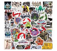 Lot de 50 autocollants Ghostbusters en vinyle imperméable, collection de personnages d'anime pour ordinateur portable, bouteille d'eau, cadeaux d'anniversaire, décorations d'anniversaire (rouge)