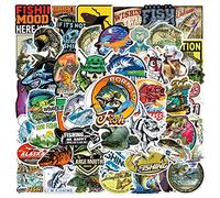 Lot de 50 autocollants Go Fishing pour pêche en plein air et chasse, autocollants en vinyle imperméable pour téléphones, skateboards, seaux, cadeaux pour enfants, adolescents, adultes