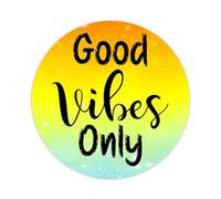 Lot de 50 autocollants Good Vibes Only en vinyle pour bouteilles d'eau, ordinateurs portables, enveloppes, sacs à friandises, 3,8 cm